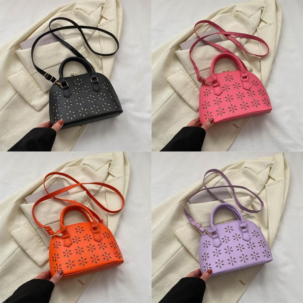 Stylish Shell Bag For Casual Commuting Chic Pu Handbag Available In Black Pink Orange Purple Green