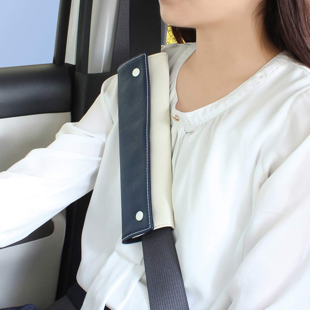 Tsuchiya Yac Car Accessories Button Snap Belt Pad Lapis Navy PF-348