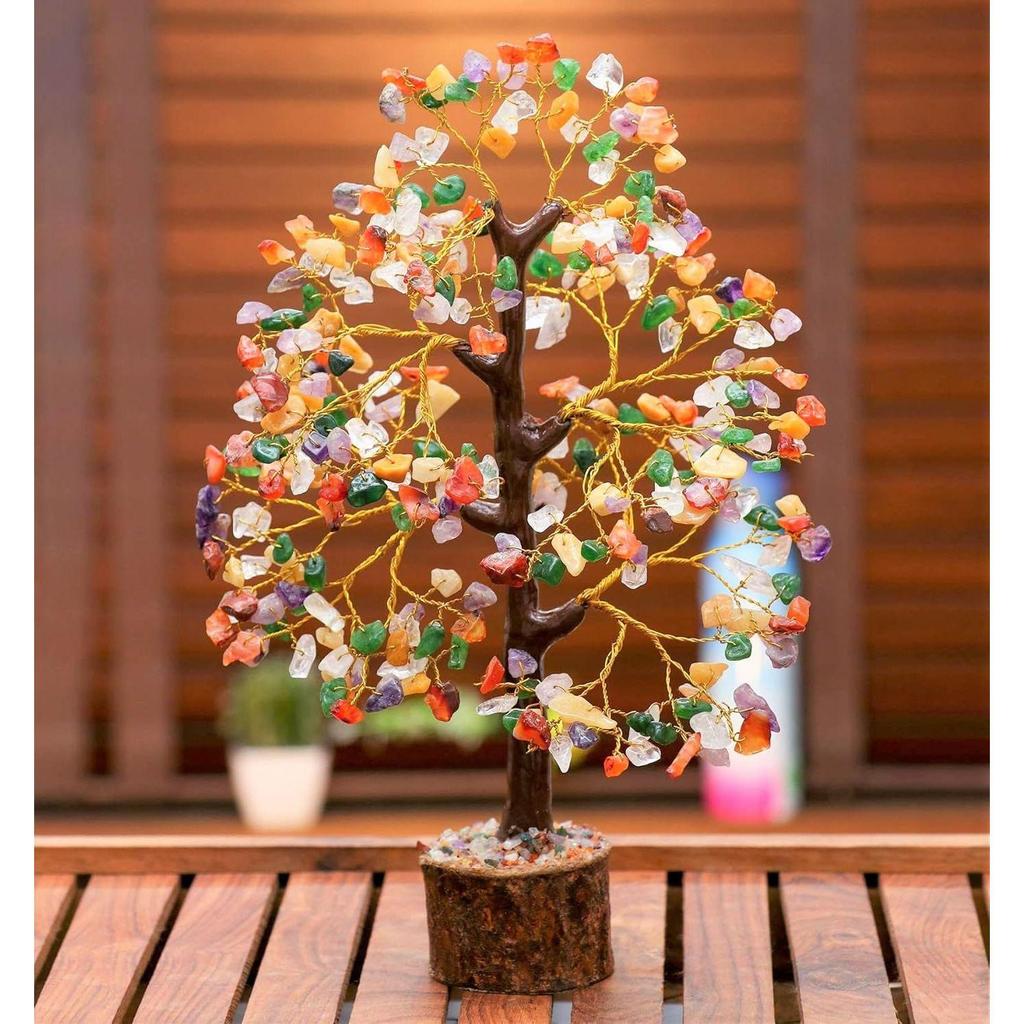 Christmas Decorations Mix Chakra Gemstone Tree Feng Shui Figurine Money Bonsai Good Luck Reiki Healing Crystals Home Decoration