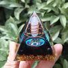 Crystal Gravel Pyramid Ornament - Epoxy Resin Decoration for Home or Office