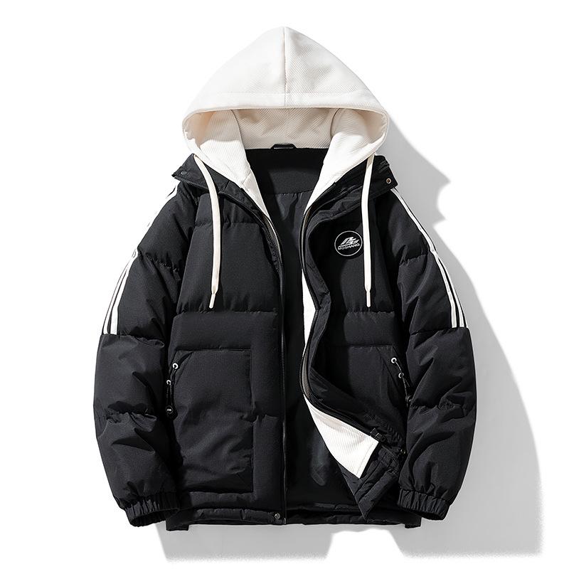 

High-Quality Men s/Women s Hooded Two-Piece Cotton Jacket Warm Autumn/Winter Trendy Thick Jacket L чорний