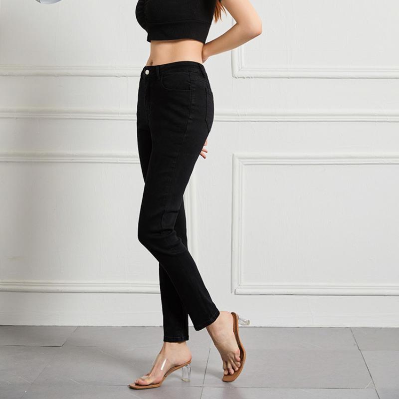 GMXIA Women's Jeans Slim High Waist High Stretch Small Leg Pants Large Size Women's Pants