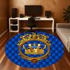 1pc Crown Royal Round Chair mat Area Rug - Non-Slip, Floor Mat for Office, Bedroom, and Indoor Decor c1125591