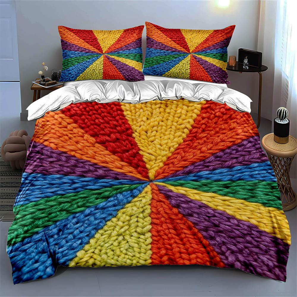 Vibrant, Textured, Radial. Bedding Duvet Cover Sets Duvet Covers Pillowcases Gifts (1 * Duvet Cover 2 * Pillowcases, Without Duvet Insert)