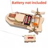 DIY Remote Control Boat Toys Wooden RC Boat Electronic Kids Handmade Building Educational Experimental Model Kit Puzzle Toy