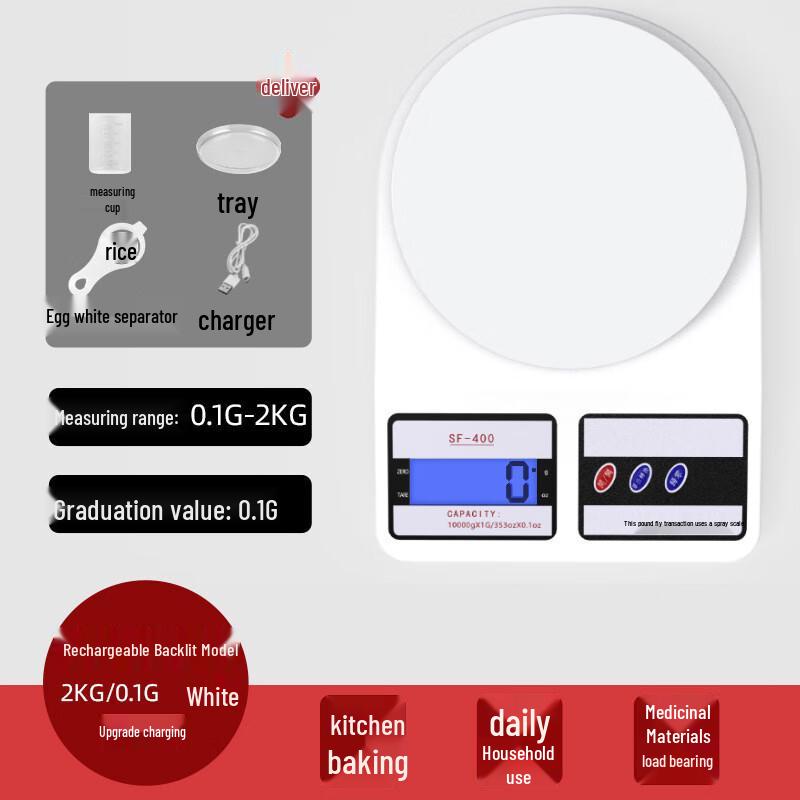 Zhaoran High-Precision USB Rechargeable Kitchen Scale