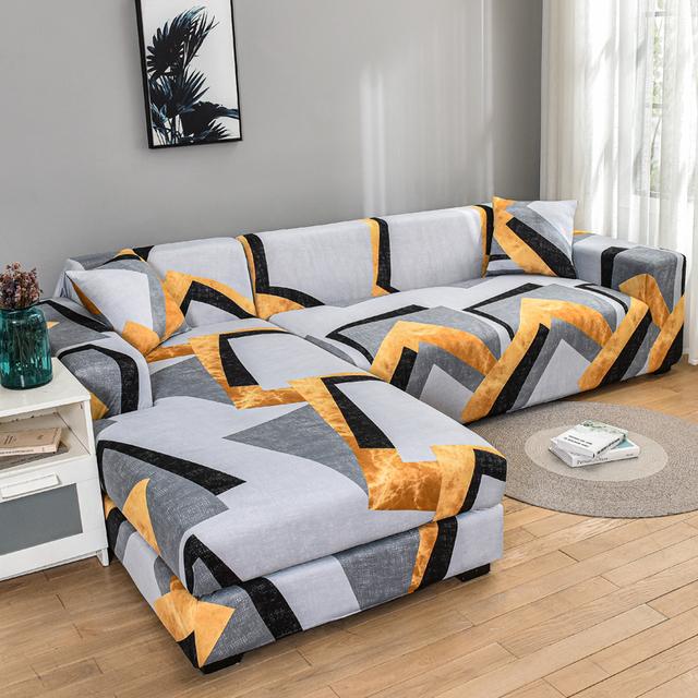 Sectional Couch Covers Printed L -Shaped Sofa Covers Stretch Couch Slipcover For Living Room Copridivano