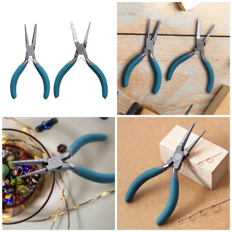 2Pcs Chain Nose Pliers Jewelry Crafting Pliers Steel Hand Tool Professional Jewelry Pliers Suitable for Crafting