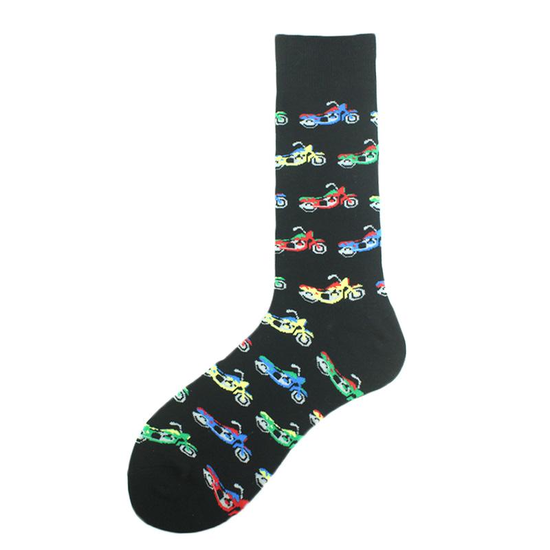Cool Hip Hop Crew Socks Men Funny Animal Squirrel Shark Dinosaur Boxing Dog Fortune Cat Sokken Harajuku Divertidos Chaussette
