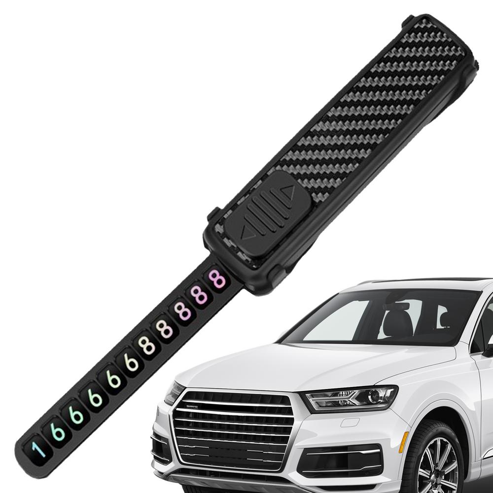 Temporary Parking Car License Temporary Parking Card Multi-functional Carbon Fiber Pattern Parking Number Plate for Rvs Trucks