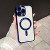 For Iphone 17 New Electroplated Magnetic Phone Case For Iphone 17 Pro Max Translucent Shockproof Bumper Soft Cover 17 Air Cases