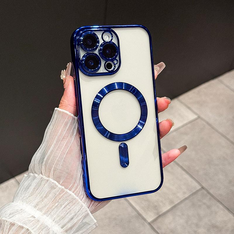 For Iphone 17 New Electroplated Magnetic Phone Case For Iphone 17 Pro Max Translucent Shockproof Bumper Soft Cover 17 Air Cases