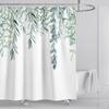 D2 Watercolor Leaves Curtains On The Top Plant with Floral Bathroom Decoration Shower Curtain 120-180CM with Hook Window Curtain