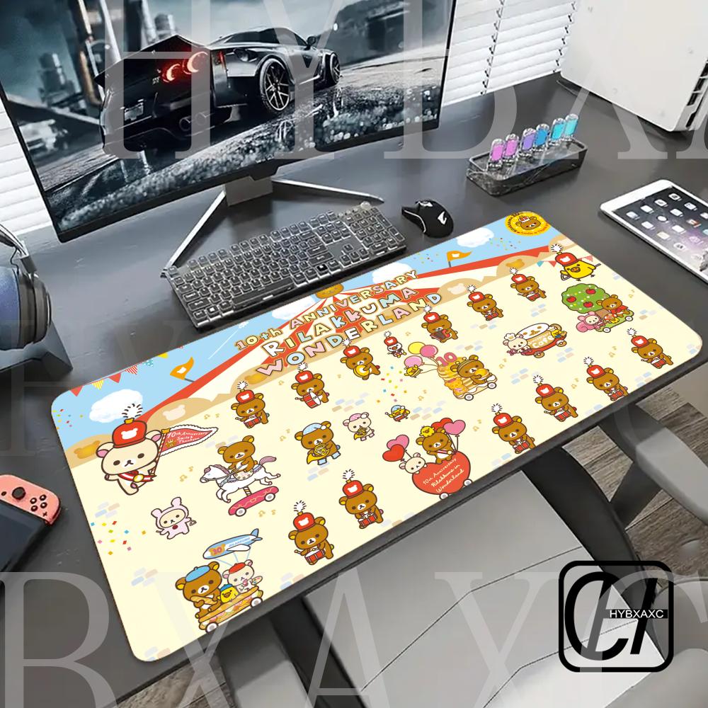 Kawaii Game Rubber Mat Cute Mousepad Non-slip Table Mat Anime Pink Rilakkuma Office Computer Accessories HYBXAXC