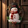 Christmas Snowman Home Decoration Hanging Ornament Metal Wall Art Seasonal Holiday Indoor Outdoor Festive Welcome Sign