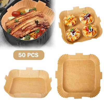 50 Pcs Air Fryer Disposable Paper Liner Non-Stick Baking Paper With Handle