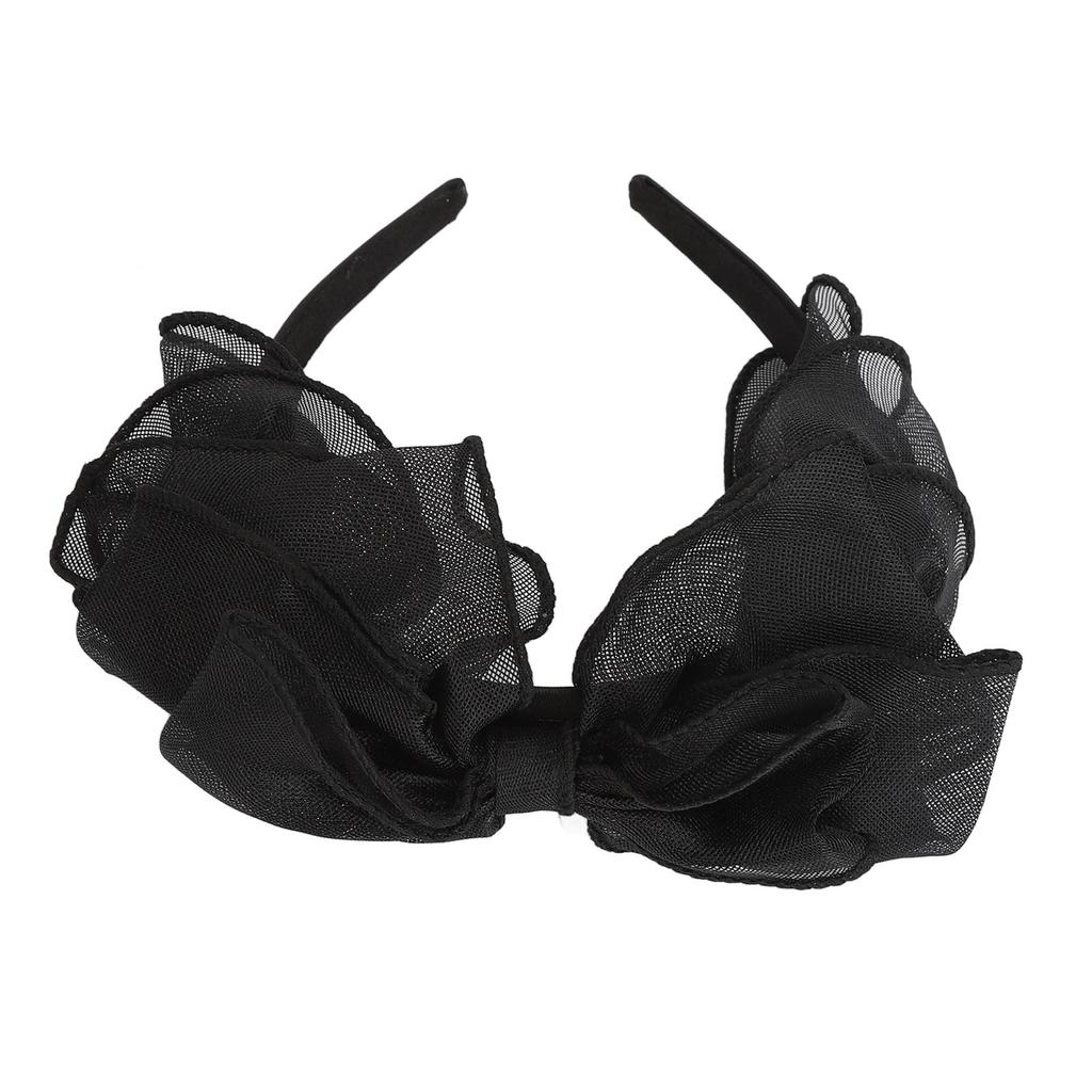 2PCS Black Mesh Bow Headband Fashionable Comfortable Princess Bow Headband for Women Bow Hairband Hair Accessories