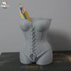 3D Printed Realistic Woman Waist-Cinching Vase Pen Holder - Desktop Decoration & Multi-Purpose Ornament