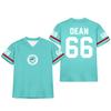 Damen Mode Sportoberteil im Trikot-Stil V-Ausschnitt Kurzarm Lässiger Lockere Passform Sportshirt mit Aufgedrucktem Logo und Ärmelnummern