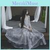 New Chinese Style Vintage Summer Long Dress With Knitted Fabric For Ladies Wear
