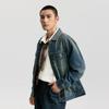 Lee Denim Jackets Men's Dark Blue Lapel Moderate Straight Fit LMT011190203487A09202