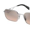 Prada Brand Logo Metal Irregular Sunglasses Unisex Couple Style Silver