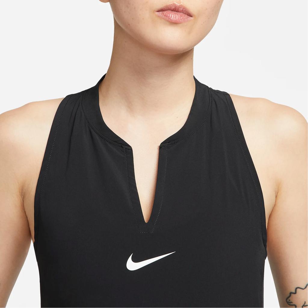 Nike Sleeveless V-Neck Dress With Cut-Out Back And Logo Women Dress Black DX1428-010