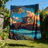 1pc Tiger Print Print Outdoor Blanket, Lightweight Polyester,