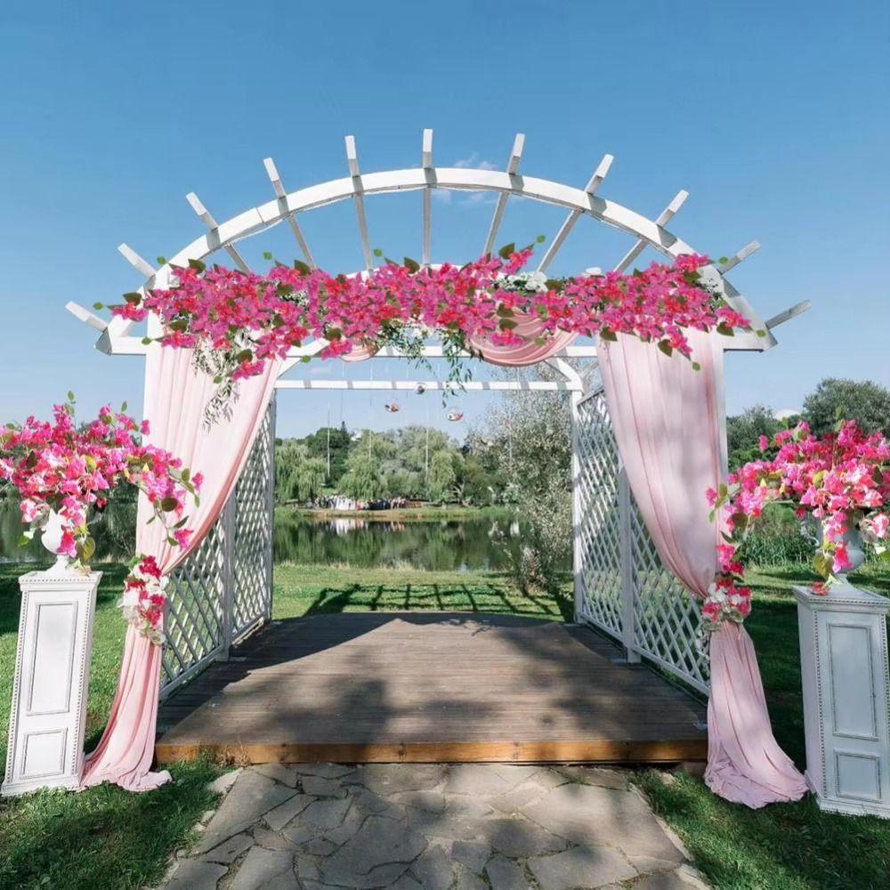 5Pcs Silk Flower Silk Fake Flower DIY Plastic Simulation Flower Long Stem Lifelike Artificial Bougainvillea Wedding Decoration