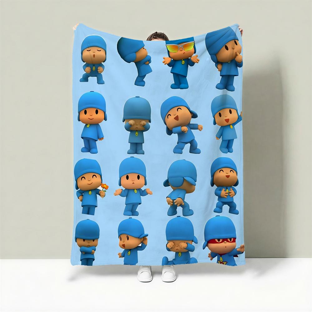 Coperta P-Pocoyo Cartone Animato Leggera 240g Flanella Morbida Delicata sulla Pelle per Rinfrescarsi in Estate