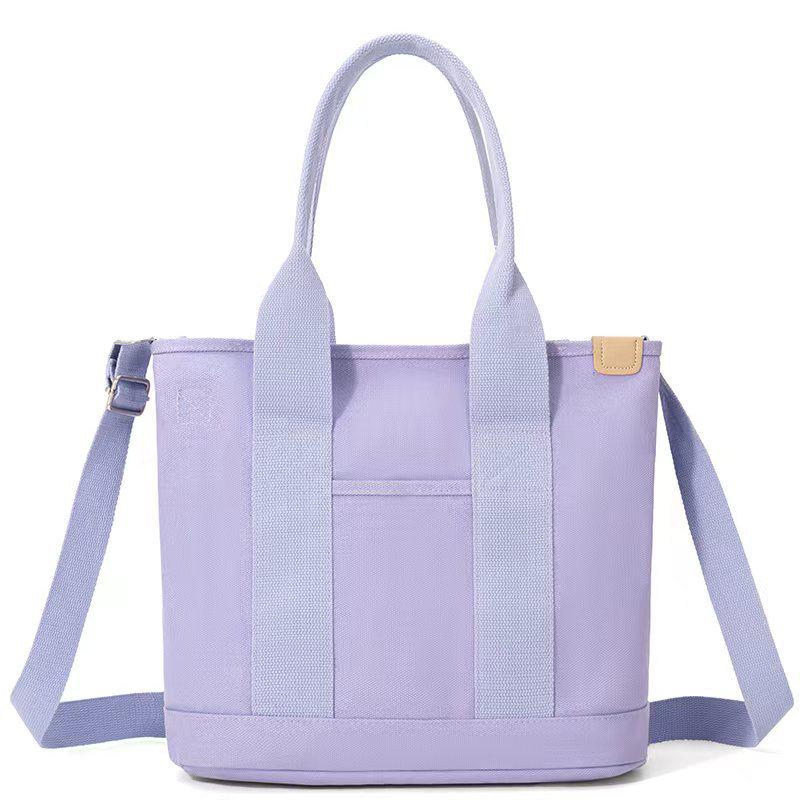 16oz Japanese-Korean Style Women's Tote: Single Shoulder, Crossbody, Large Capacity, Simple Canvas Handbag