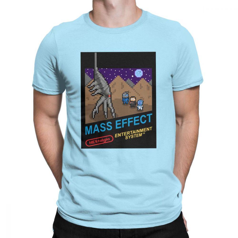 NEStalgia Mass Effect T Shirts  Men  Vintage  Tee Shirt Crew Neck  TShirts Printing Clothing New Arrival