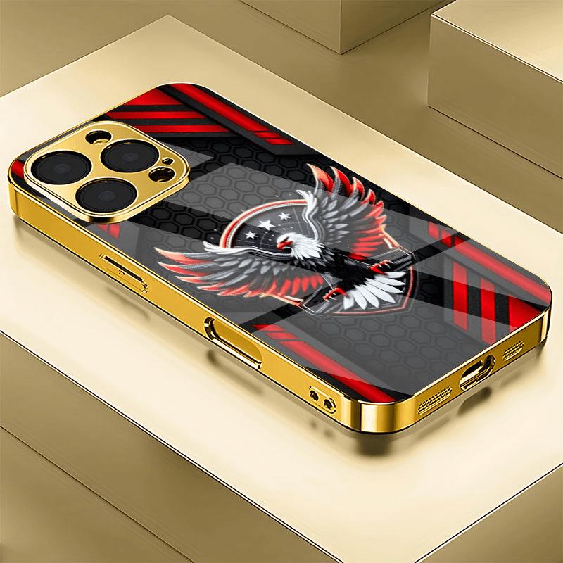 

Чехол для телефона Eagle Handsome High-end, гальванизированное стекло, ТПУ, для iPhone 17 16 15 14 13 12 11pm Pro Plus, ударопрочный iPhone 11 Pro Max