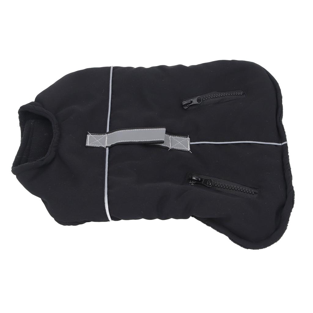 Dog Coat Water Resistant Dog Fleece Jacket Warm Dog Cold Weather Vest with Reflective Strips for