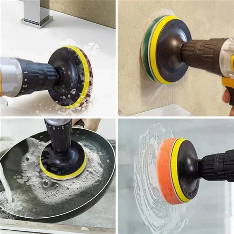 6X Cleaning Brush Kit Electric Cleaning Brush Tool For Car Tile Bathroom Brush Bathroom Kitchen Plastic Scrubber Brushes