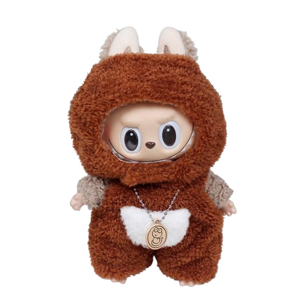 For 17cm Labubu Clothes Pendant Doll Outfit Clothes Monster Tail Heart Labubu Change To Zimomo Angel Cute Doll Clothes Toy Gift