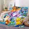 Poket Monster Anime Print Flannel Blanket High Quality Warm Comfortable Cover for All Seasons Perfect for Gifts Home Decor