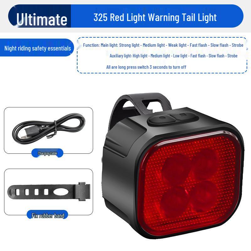 LED Mountain Bike Headlight & Taillight Set for Night Riding - Outdoor Cycling Safety Lights