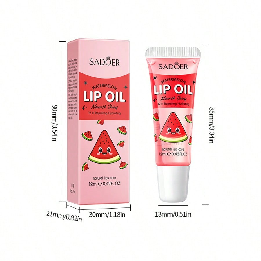 1PC Watermelon Moisturizing&Brightening Lip Oil Lip Anti cracking&Moisturizing Lipstick