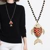 Women's Fashion Crystal Sweater Necklace with Flower Pendant - 2021 Versatile Charm Accessory