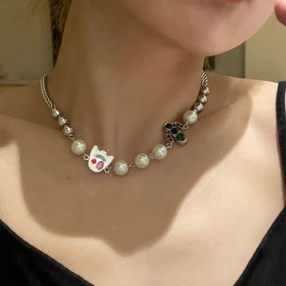Shijia Pearl Necklace Women's Niche Light Luxury Design High-end Temperament Collarbone Chain Neck Chain Sweater Chain Bead Chain