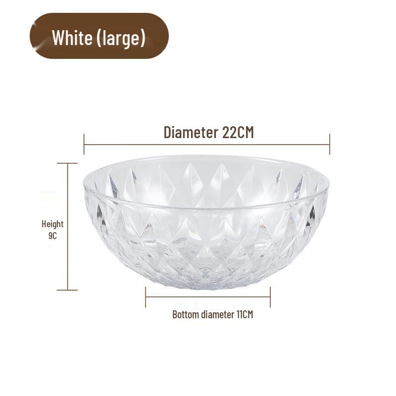 

ZISIZ Transparent Acrylic Salad Bowl Set, 22CM (2-Pack)