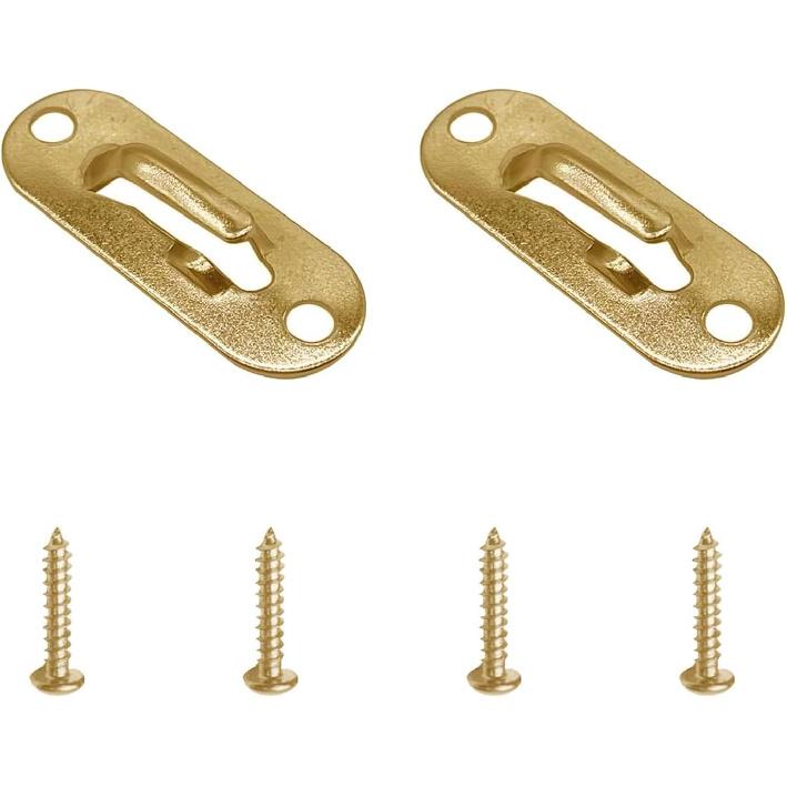 Curtain Rod Bracket,Curtain Rod Holder with Screw Pack (for 5/16 Curtain Rod), 4PCS,Gold 1-Gold-(2pcs)
