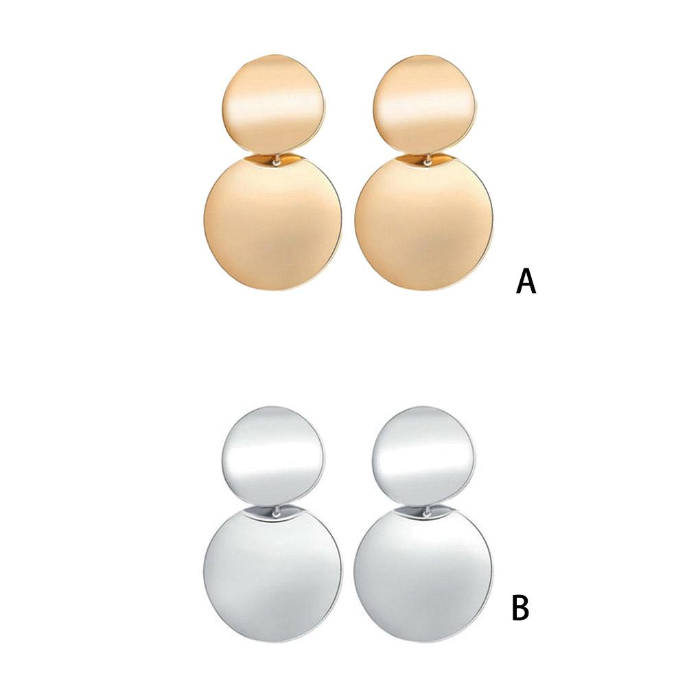 1 Pair Alloy Earring Ear Pendent Fashion Jewelry Fine Workmanship Long-lasting Round Plate Exquisite Attractive