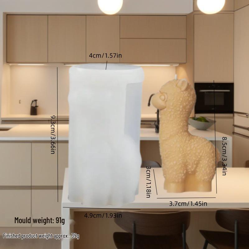 3D Alpaca Silicone Scented Candle Mold - Cute Kawaii Cake Baking & Decoration