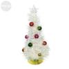 Metallic Tinsel Christmas Tree Light-up Foil Fringe Christmas Tree with Ball Ornaments for Holiday Home Office Tabletop Decoration