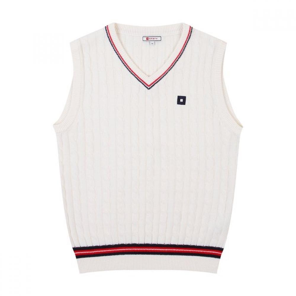 Onoff Men S V Neck Knit VeSt Of2002gb White