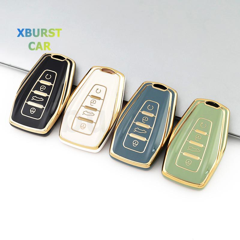 4 Buttons Tpu Car Key Case Cover Auto Shell Fob Holder For Geely Coolray X6 Emgrand Global Hawk Gx7 Keyless Accessories