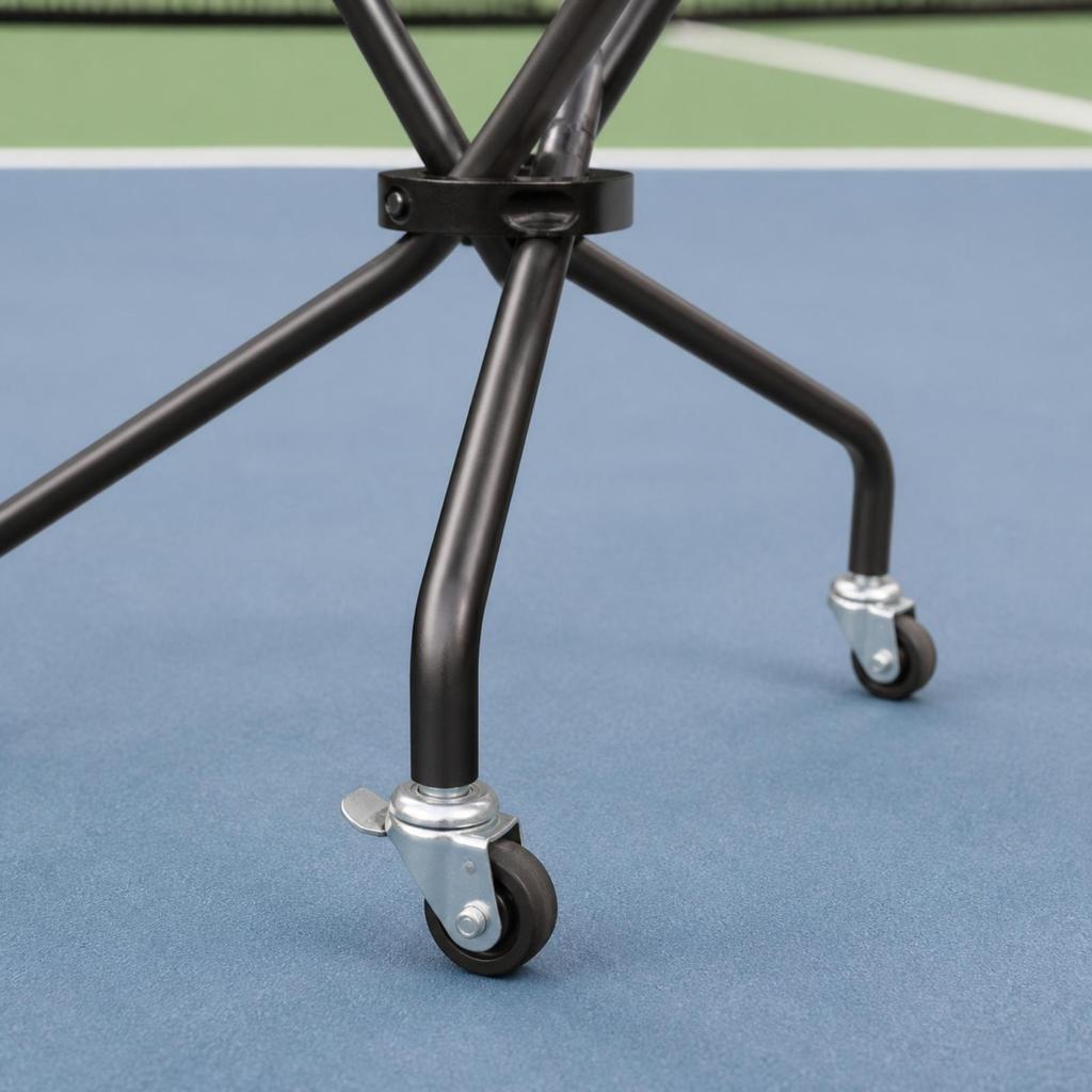 Pickleball Cart Foldable Ball with Wheels Stainless-Steel for Schools
