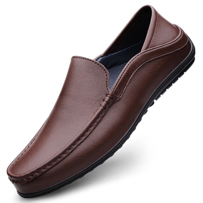 Men's Leather Loafers: Slip-On Low-Top Casual Driving Mules for Spring/Summer